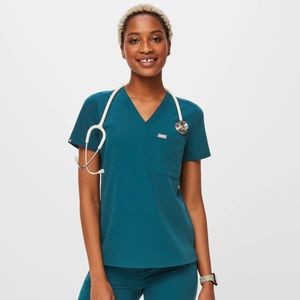 Figs Catarina Caribbean blue scrub top